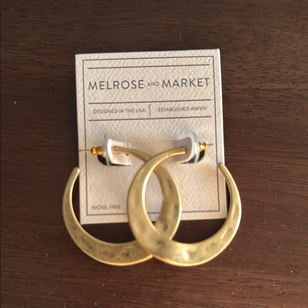 Melrose and Market Gold Open Hoop Earrings